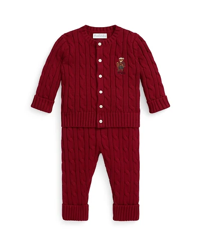Polo Ralph Lauren Baby Boys 2-Piece Bear Cardigan and Pants Set