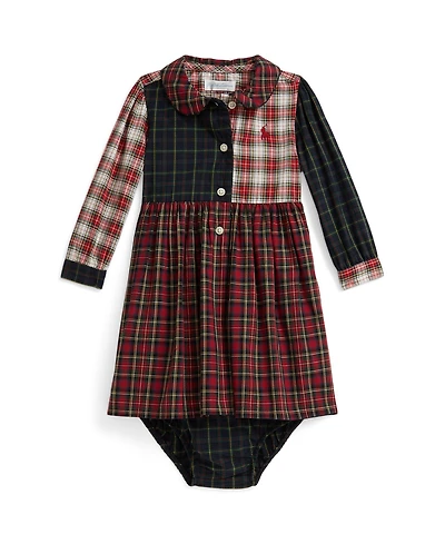 Polo Ralph Lauren Baby Girls 50s Poplin Woven-Collared Dress and Bloomer