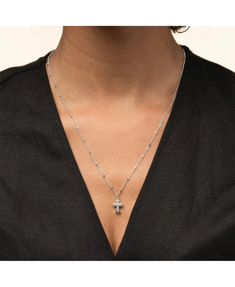 Sterling Silver 18k Gold Plated Isla Cross Necklace