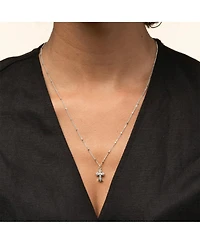 Sterling Silver 18k Gold Plated Isla Cross Necklace