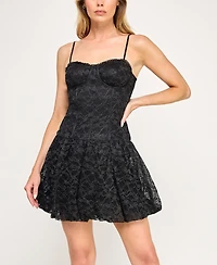 Invitee Juniors' Lace Sleeveless Fit & Flare Dress