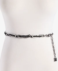 Steve Madden Rhinestone Rope Laced Chain Belt