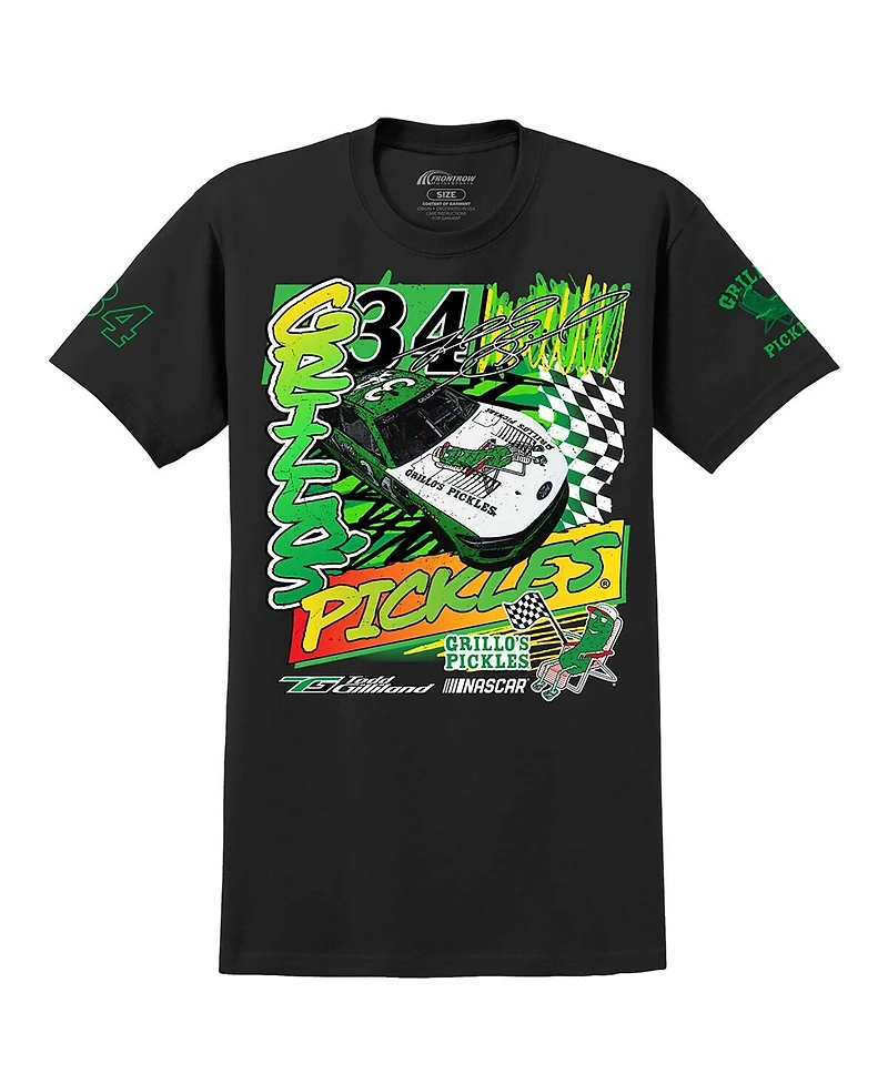 Front Row Motorsports Men's Black Todd Gilliland Grillo's Pickles Car T-Shirt