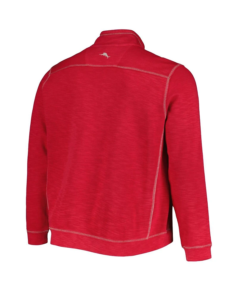 Tommy Bahama Men's Cardinal Arkansas Razorbacks Sport Tobago Bay Tri-Blend Mock Neck Half-Zip Jacket