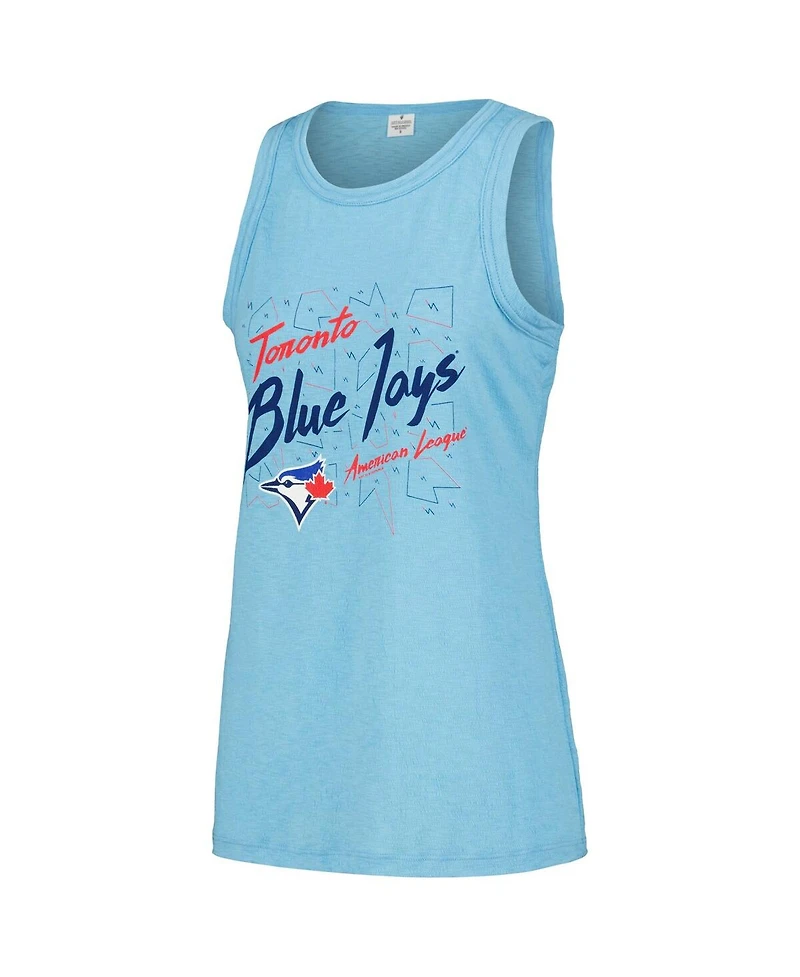 Soft as a Grape Women's Powder Blue Toronto Jays Gauze High Neck Tank Top