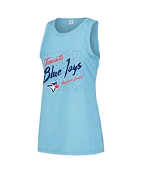 Soft as a Grape Women's Powder Blue Toronto Jays Gauze High Neck Tank Top