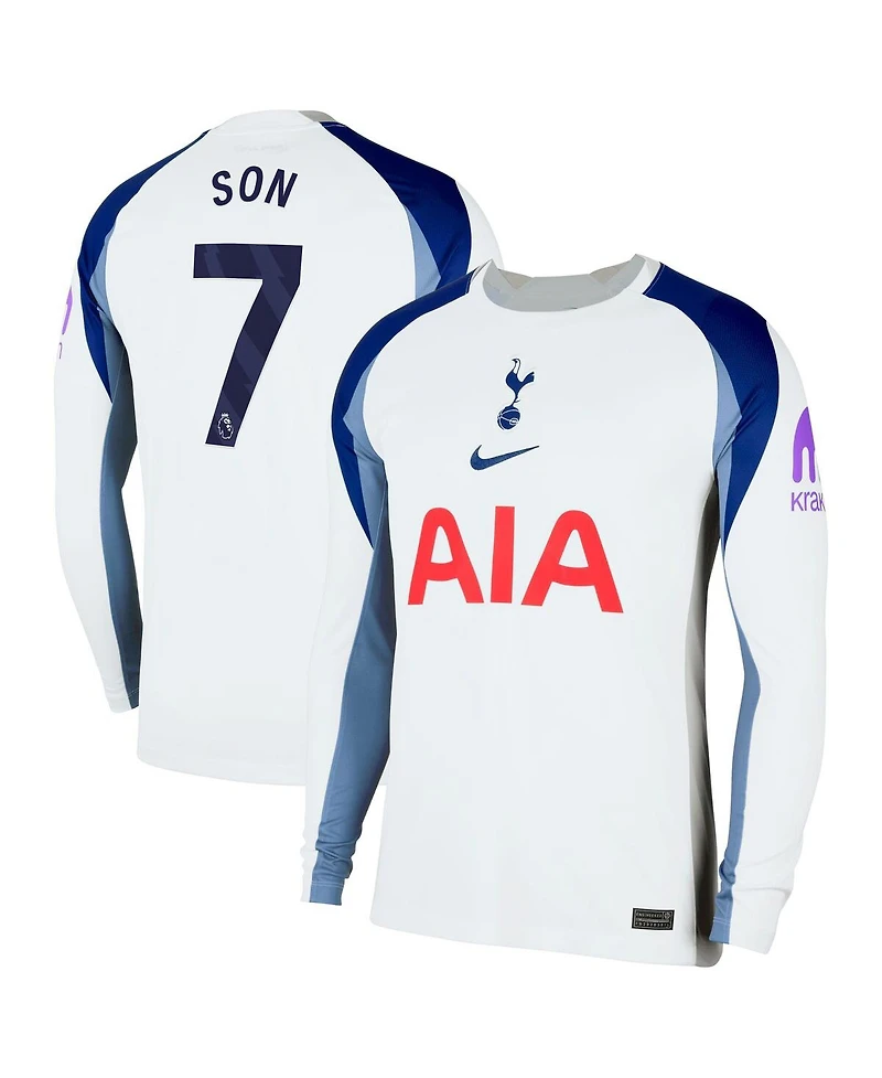 Nike Men's Son Heung-Min White Tottenham Hotspur 2025/26 Home Replica Long Sleeve Jersey
