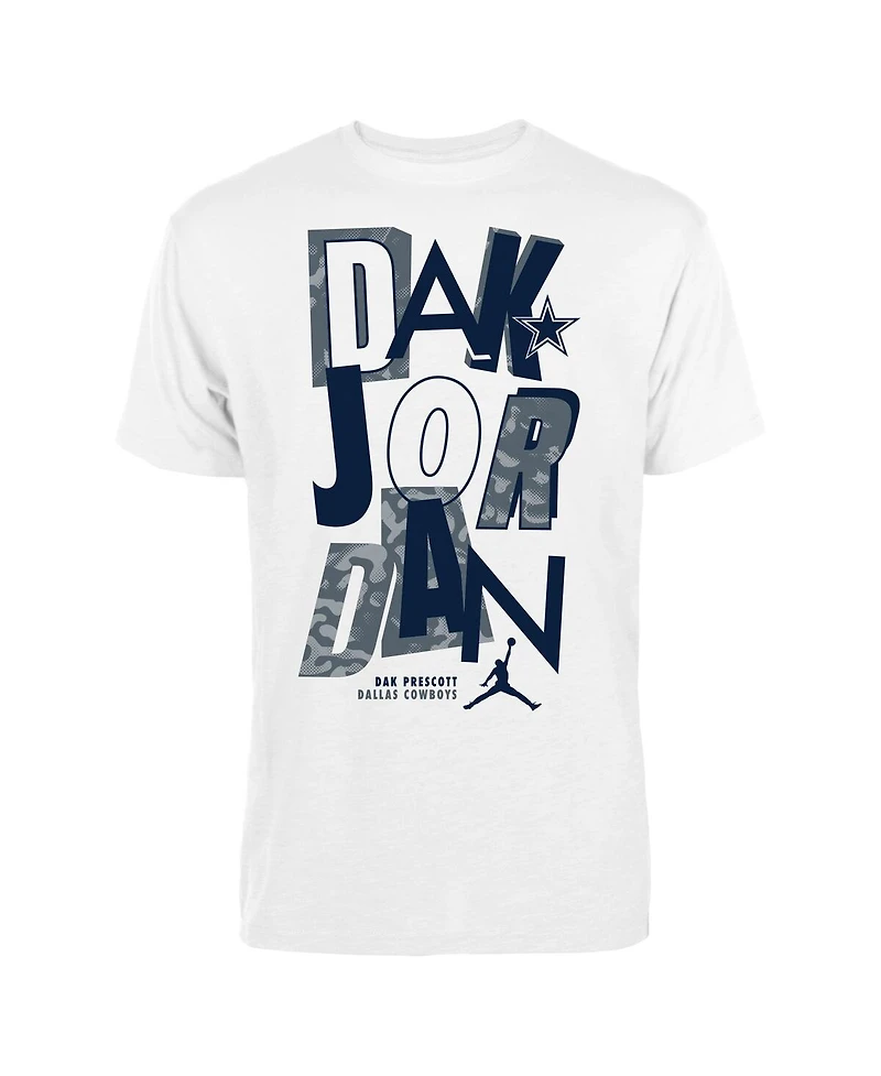 Jordan Men's Dak Prescott White Dallas Cowboys Fresh Graphic T-Shirt