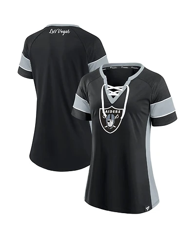 Fanatics Women's Black Las Vegas Raiders Athena Lace-Up Top