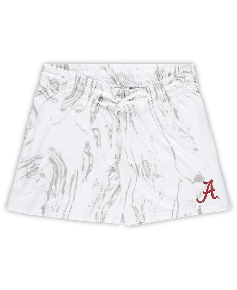 Profile Women's White Alabama Crimson Tide Plus Marble Tank and Shorts Set