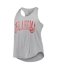 Profile Women's Heather Gray Oklahoma Sooners Arch Logo Racerback Scoop Neck Tank Top