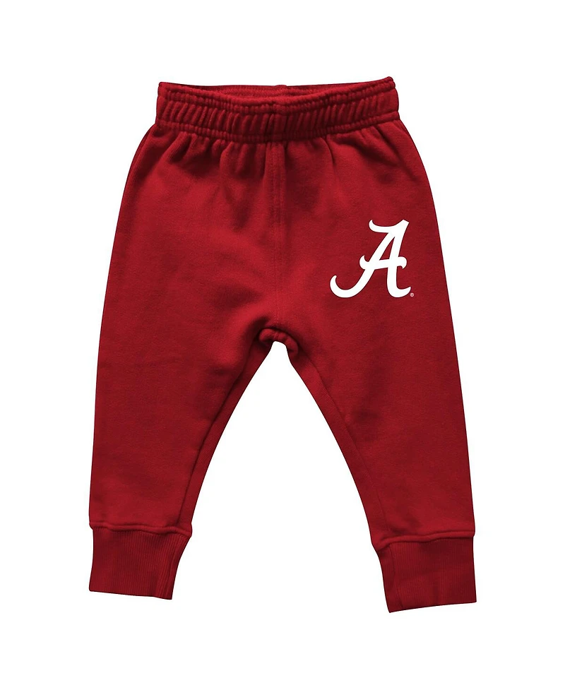 Wes & Willy Baby Boys and Girls Alabama Crimson Tide Color Block Pullover Hoodie Sweatpants Set