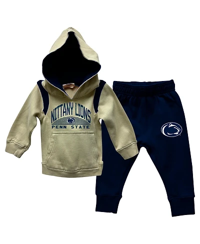 Wes & Willy Baby Boys and Girls Penn State Nittany Lions Color Block Pullover Hoodie Sweatpants Set