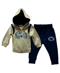 Wes & Willy Baby Boys and Girls Penn State Nittany Lions Color Block Pullover Hoodie Sweatpants Set