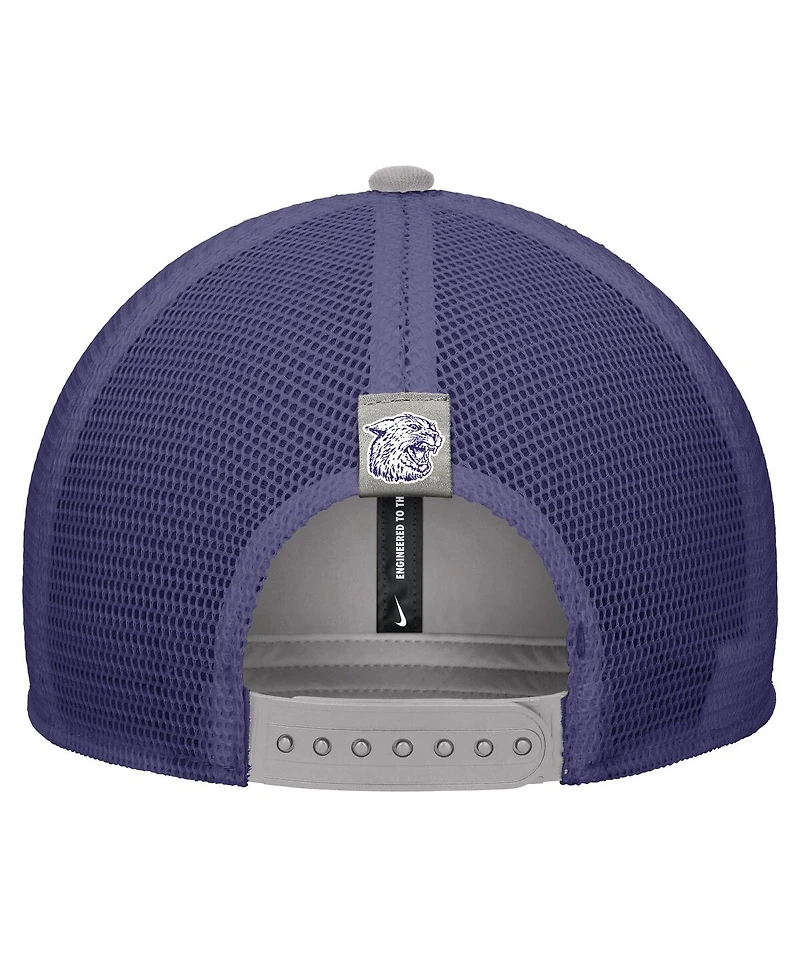 Nike Men's Pewter Kansas State Wildcats Vintage Arch Rise Performance Trucker Adjustable Hat