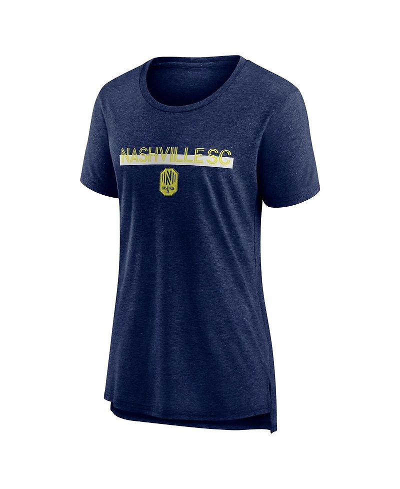 Fanatics Women's Heather Navy Nashville Sc Play Tri-Blend T-Shirt