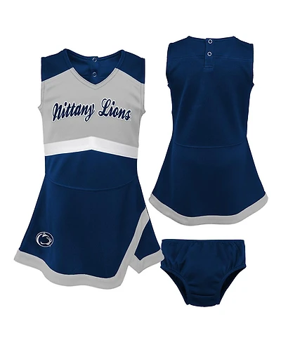 Outerstuff Girls Preschool 2-Piece Navy Penn State Nittany Lions Cheer Captain Jumper Dress with Bloomers Set