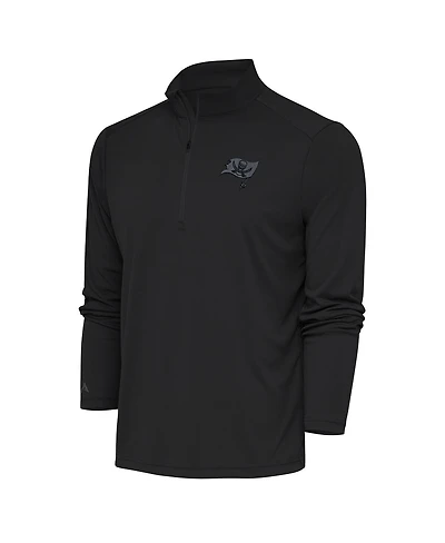 Antigua Men's Charcoal Tampa Bay Buccaneers Tonal Logo Tribute Quarter-Zip Pullover Sweatshirt