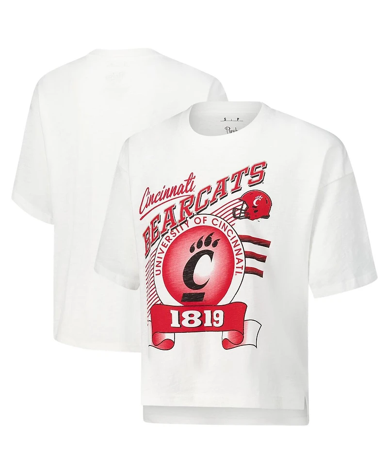 Pressbox Women's White Cincinnati Bearcats Rock Roll Slub T-Shirt
