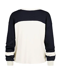'47 Brand Women's Cream Penn State Nittany Lions Double Header Curve Raglan Long Sleeve T-Shirt