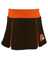 Outerstuff Big Girls 2-Piece Brown Cleveland Browns Spirit Cheerleader Set