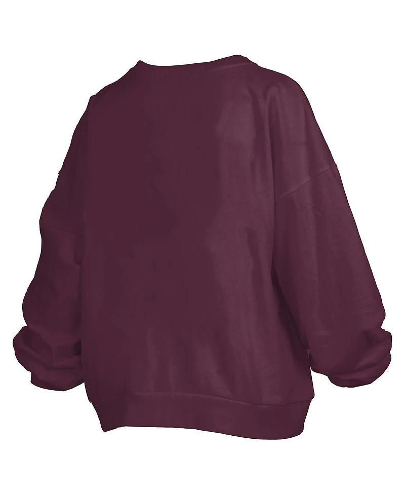 Pressbox Women's Maroon Texas A&M Aggies Janise Arch Over Logo Waist Length Oversized Pullover Sweatshirt