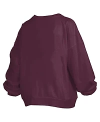 Pressbox Women's Maroon Texas A&M Aggies Janise Arch Over Logo Waist Length Oversized Pullover Sweatshirt