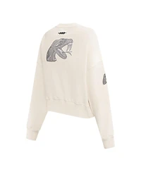 Pro Standard Women's Cream Florida A&M Rattlers French Terry Boxy Cropped Pullover Crewneck Top