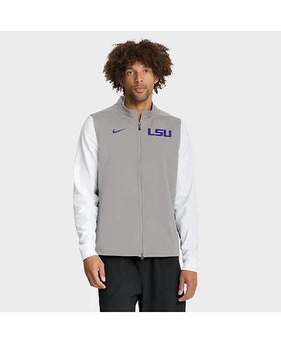Nike Men's Gray Lsu Tigers Primetime Victory Performance Full-Zip Vest