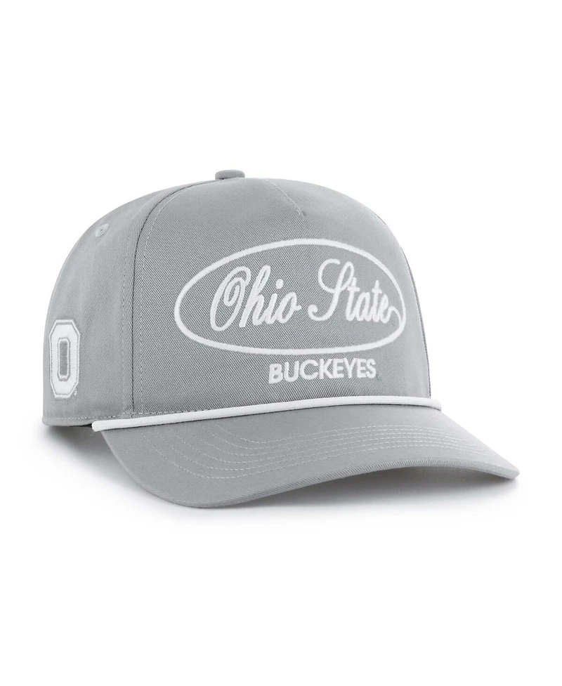 '47 Brand Men's Gray Ohio State Buckeyes Contemporary Basics Foundational Rope Hitch Adjustable Hat