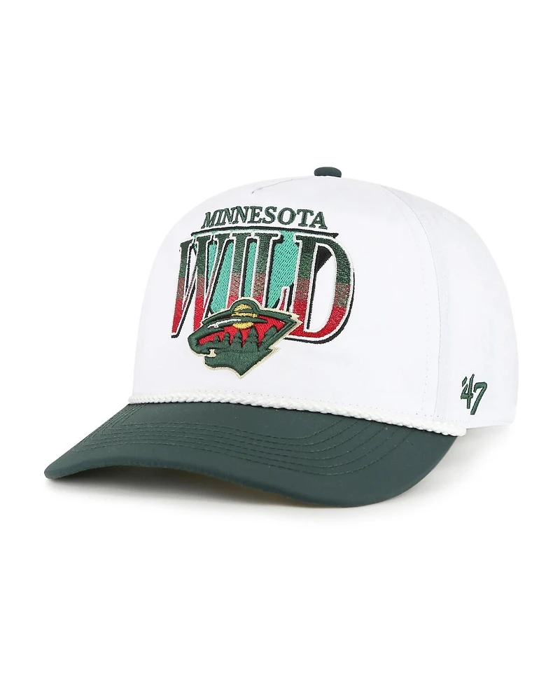 '47 Brand Men's White/Green Minnesota Wild Tribute Hitch Adjustable Hat