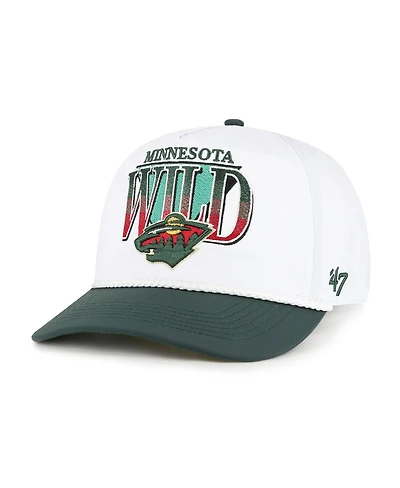 '47 Brand Men's White/Green Minnesota Wild Tribute Hitch Adjustable Hat