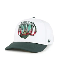 '47 Brand Men's White/Green Minnesota Wild Tribute Hitch Adjustable Hat