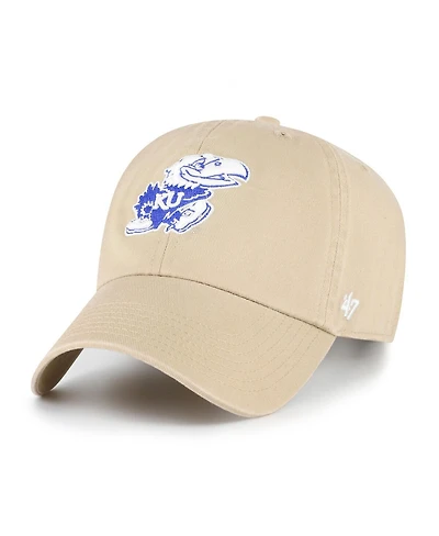 '47 Brand Men's Khaki Kansas Jayhawks Clean Up Adjustable Hat