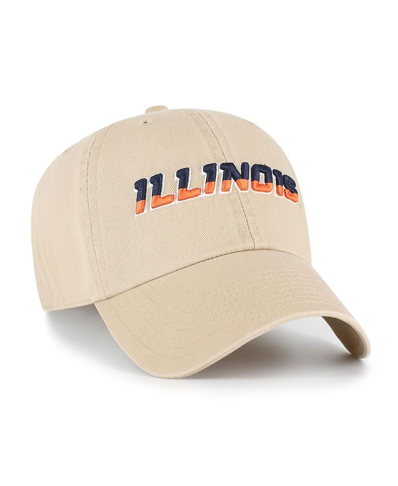 '47 Brand Men's Khaki Illinois Fighting Illini Clean Up Adjustable Hat