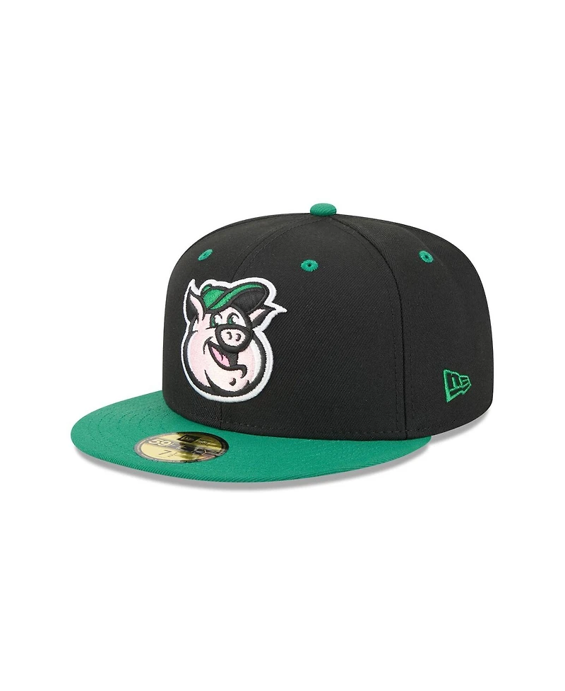 New Era Men's Black Kannapolis Cannon Ballers Theme Nights 59FIFTY Fitted Hat