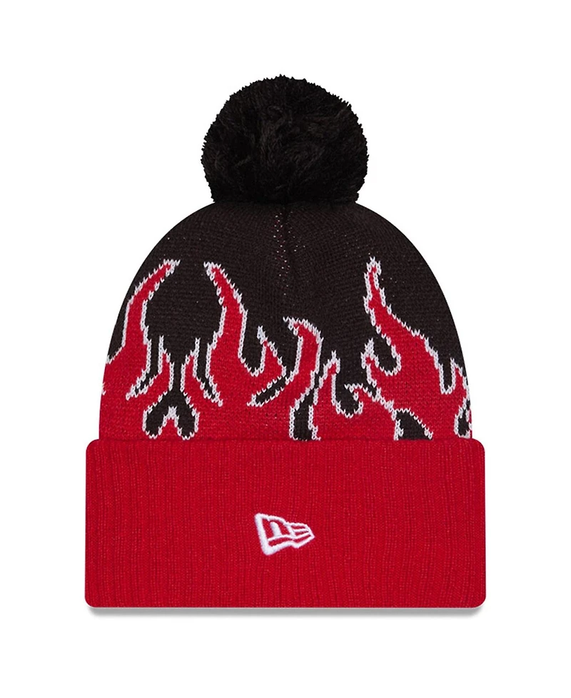 New Era Men's Red Fc Dallas 2025 Jersey Hook Cuffed Knit with Pom Hat