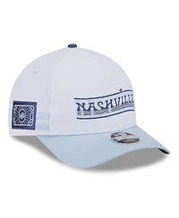 New Era Men's White/Light Blue Nashville Sc 2025 Jersey Hook 9FORTY M-Crown Adjustable Hat
