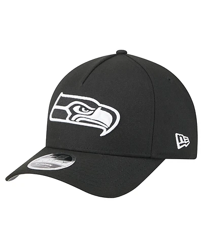 New Era Men's Black Seattle Seahawks Team Collection 9FORTY M-Crown A-Frame Adjustable Hat