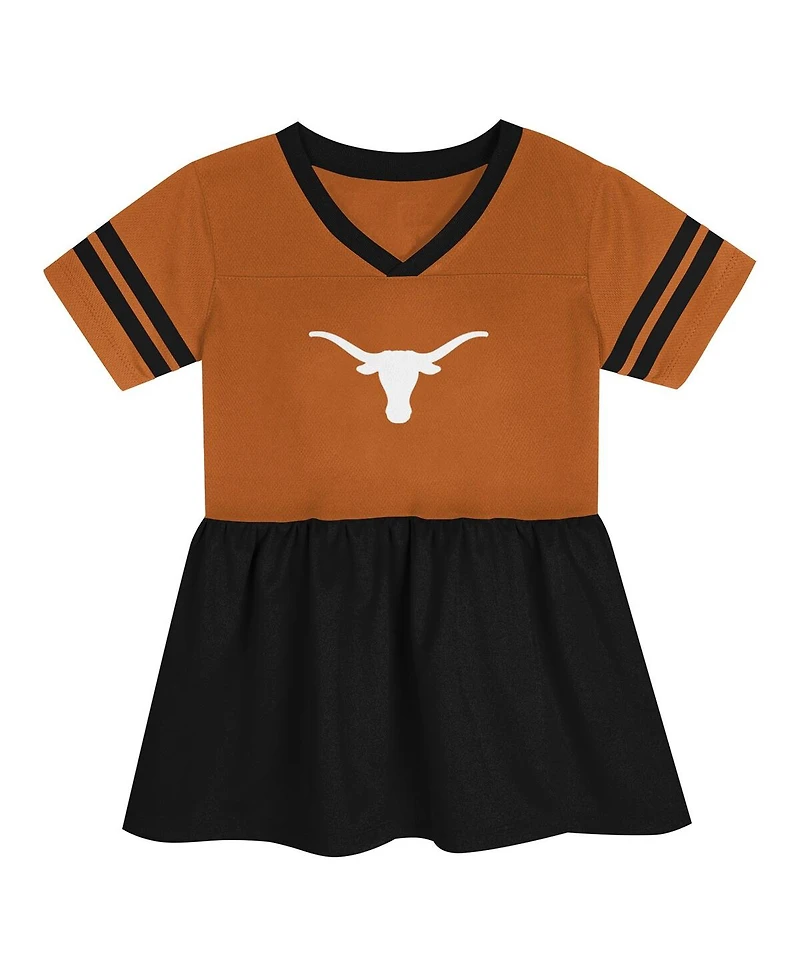 Outerstuff Girls Preschool Texas Orange/Black Longhorns Stadium Lights Fashion Jersey Dress