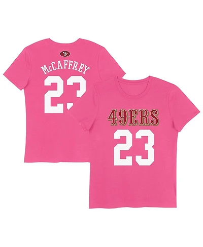 Nike Big Girls Christian McCaffrey Pink San Francisco 49ers Player Name Number T-Shirt