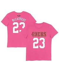 Nike Big Girls Christian McCaffrey Pink San Francisco 49ers Player Name Number T-Shirt