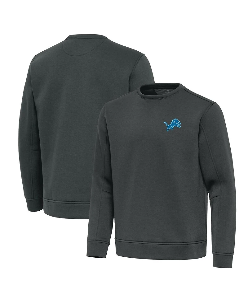 Antigua Men's Pewter Detroit Lions Relevant Lightweight Pullover Sweatshirt