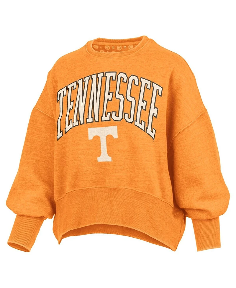 Pressbox Women's Tennessee Orange Volunteers Oversized Waist-Length Crewneck Sweatshirt