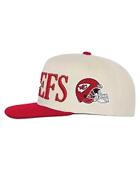 Mitchell & Ness Big Boys and Girls Cream/Red Kansas City Chiefs Across the Board Vintage Snapback Hat