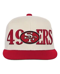 Mitchell & Ness Big Boys and Girls Cream/Scarlet San Francisco 49ers Across the Board Vintage Snapback Hat