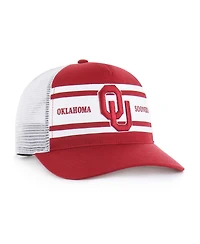 '47 Brand Big Boys and Girls Crimson/White Oklahoma Sooners Super Stripe Hitch Adjustable Trucker Hat