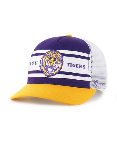 '47 Brand Big Boys and Girls Purple/Gold Lsu Tigers Super Stripe Hitch Adjustable Trucker Hat