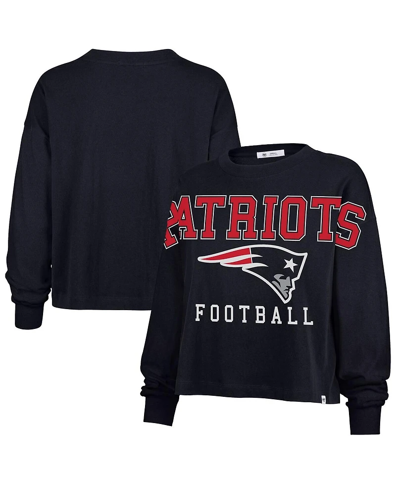 '47 Brand Women's Navy New England Patriots Outreach City Oversized Long Sleeve T-Shirt