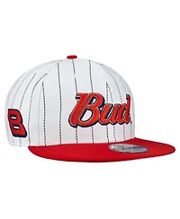 New Era Men's White Dale Earnhardt Jr. Budweiser Baseball 9FIFTY Snapback Hat